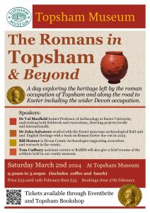 Romans in Topsham and Beyond: On Saturday 2nd March 2024. 9.30am - 3pm at Topsham Museum